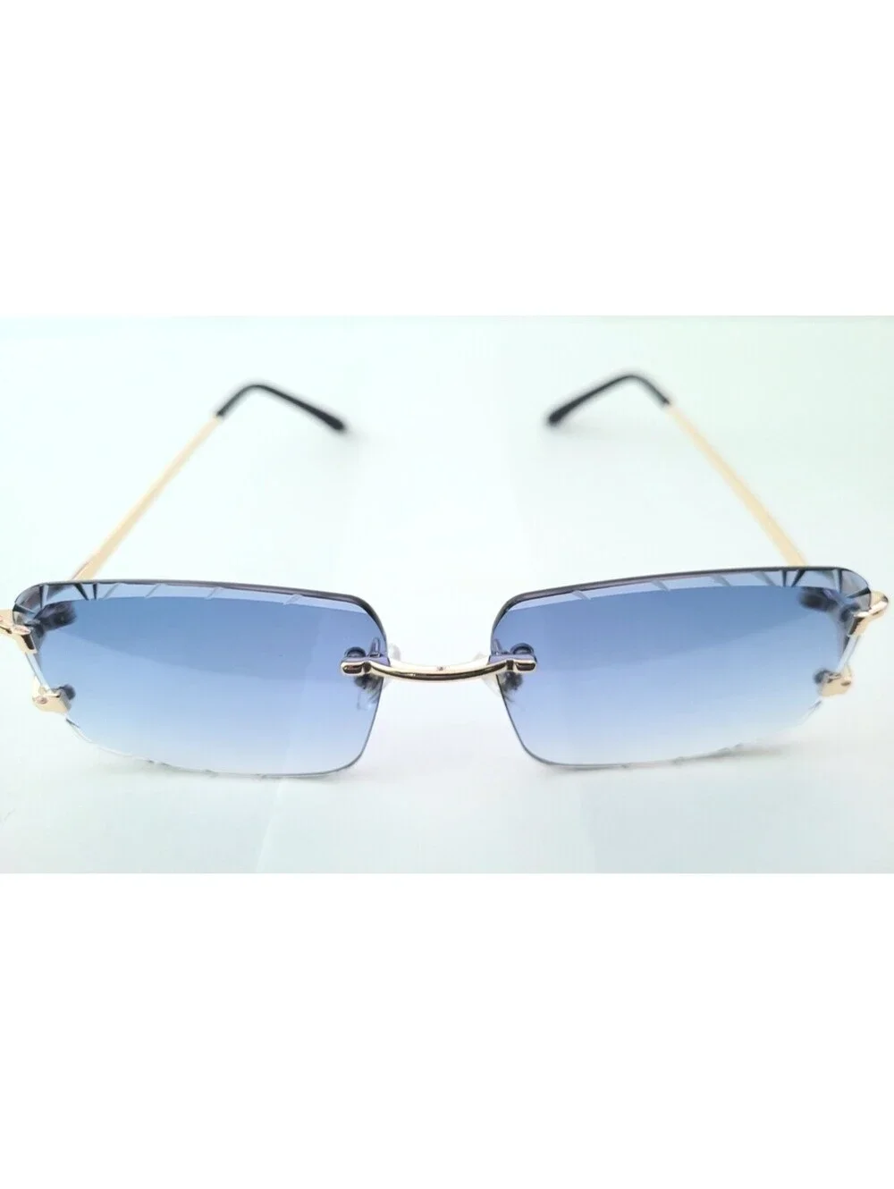 Piccadilly Gld Blu Gradient C Diamond Cut Designer Sunglass
